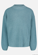 Betty Barclay Stand-Up Collar Knit Jumper Smoky Mint Melange View 4 - Papena UK