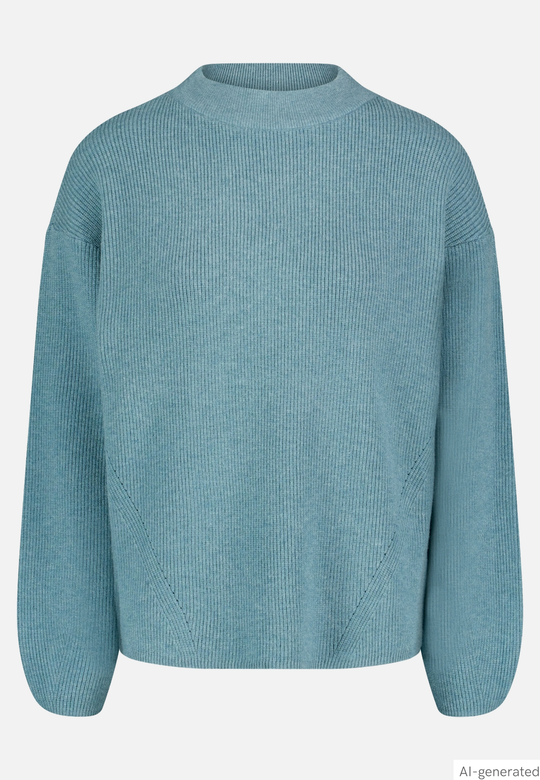 Betty Barclay Stand-Up Collar Knit Jumper Smoky Mint Melange View 4 - Papena UK