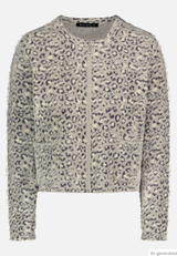 Betty Barclay Knit jacket with leopard print Patch Grey/Beige View 5 - Papena UK