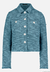 Betty Barclay Bouclé jacket with buttons Petrol/Grey View 5 - Papena UK
