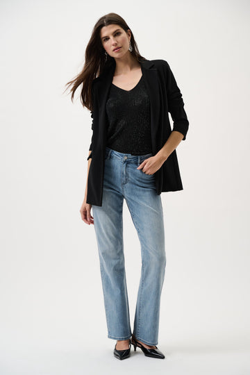 Joseph Ribkoff Classic Straight Blazer Black View 1 - Papena UK