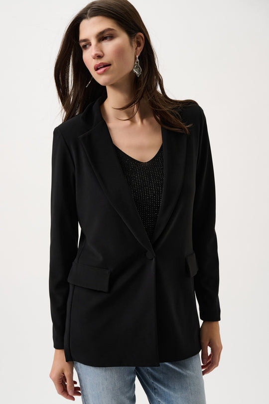 Joseph Ribkoff Classic Straight Blazer Black View 2 - Papena UK