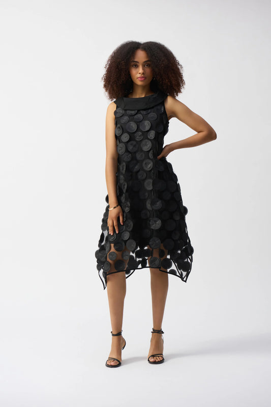 3D Dot Sleeveless Trapeze Dress