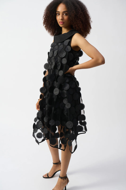 3D Dot Sleeveless Trapeze Dress