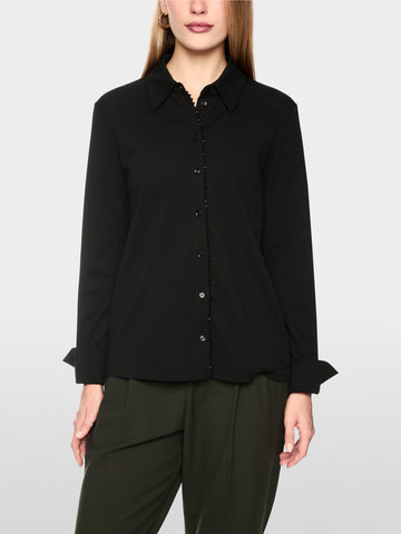 Marc Cain Blouse with glitter buttoning Black View 1 - Papena UK
