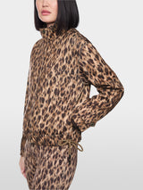 Marc Cain Scuba jacket with leopard print Seal Brown View 4 - Papena UK