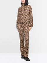 Marc Cain Scuba jacket with leopard print Seal Brown View 1 - Papena UK