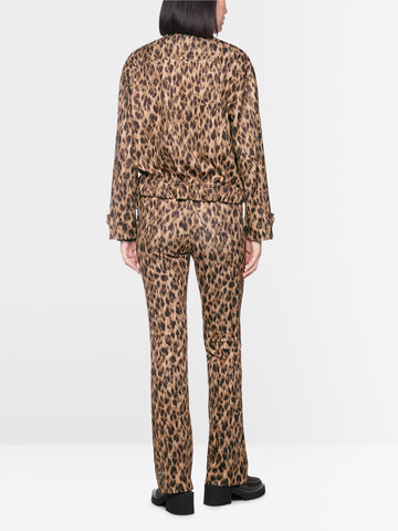 Marc Cain Scuba jacket with leopard print Seal Brown View 2 - Papena UK
