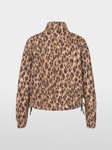 Marc Cain Scuba jacket with leopard print Seal Brown View 6 - Papena UK