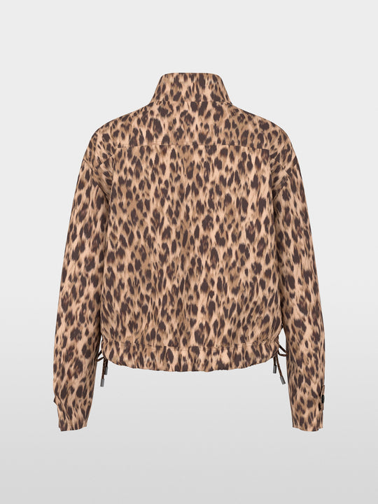 Marc Cain Scuba jacket with leopard print Seal Brown View 6 - Papena UK
