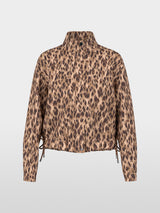 Marc Cain Scuba jacket with leopard print Seal Brown View 5 - Papena UK