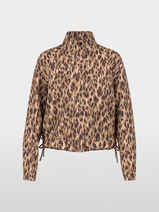 Marc Cain Scuba jacket with leopard print Seal Brown View 5 - Papena UK