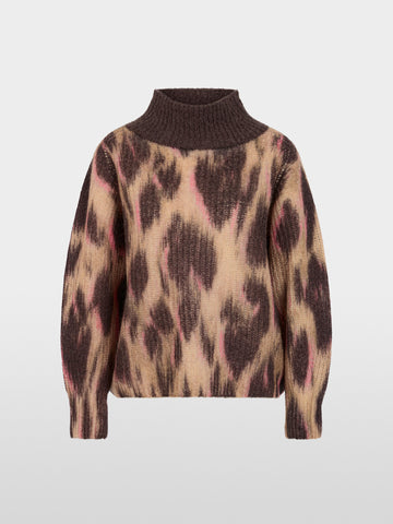 Marc Cain ‘Knitted in Germany’ leo print jumper Tawny Birch View 2 - Papena UK