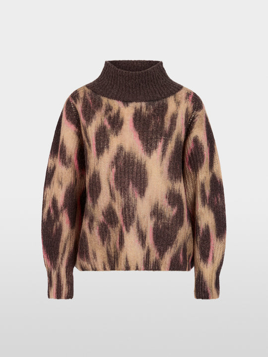 Marc Cain ‘Knitted in Germany’ leo print jumper Tawny Birch View 2 - Papena UK