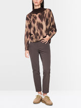 Marc Cain ‘Knitted in Germany’ leo print jumper Tawny Birch View 3 - Papena UK