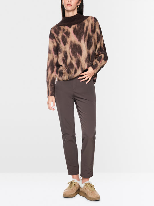 Marc Cain ‘Knitted in Germany’ leo print jumper Tawny Birch View 3 - Papena UK