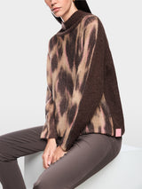 Marc Cain ‘Knitted in Germany’ leo print jumper Tawny Birch View 6 - Papena UK