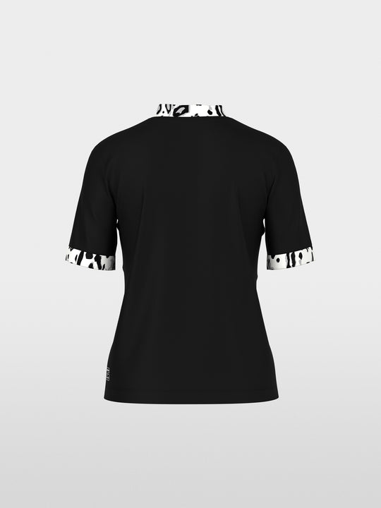 T-shirt with leopard-print sleeves Black New