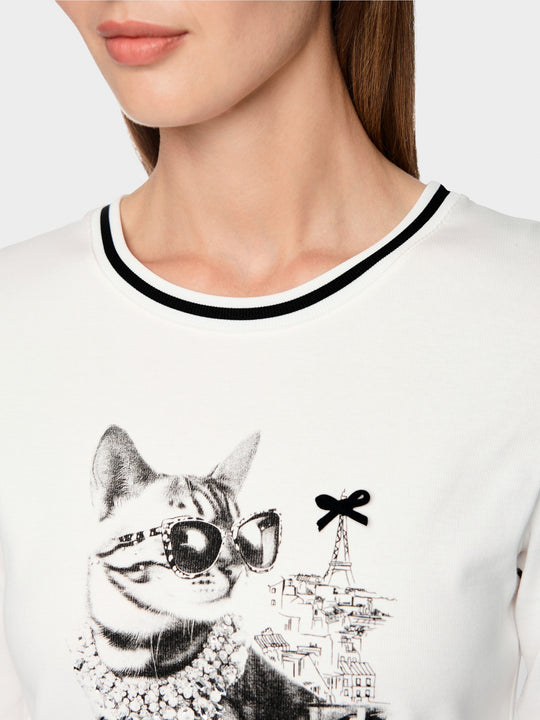 Printed T-shirt Off White (110)