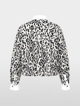 Cotton blouse with leopard print White and Black