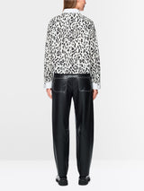 Cotton blouse with leopard print White and Black