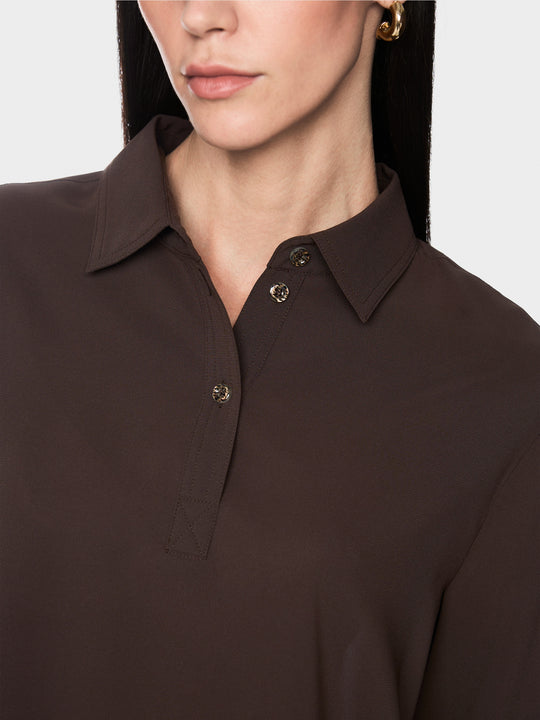 Marc Cain Classic blouse Seal Brown View 3 - Papena UK