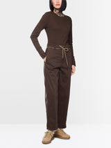 Marc Cain WOKHA wide fit trousers Seal Brown View 1 - Papena UK