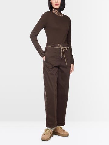 Marc Cain WOKHA wide fit trousers Seal Brown View 1 - Papena UK