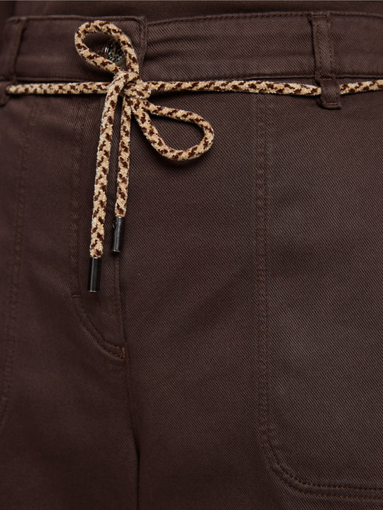 Marc Cain WOKHA wide fit trousers Seal Brown View 3 - Papena UK