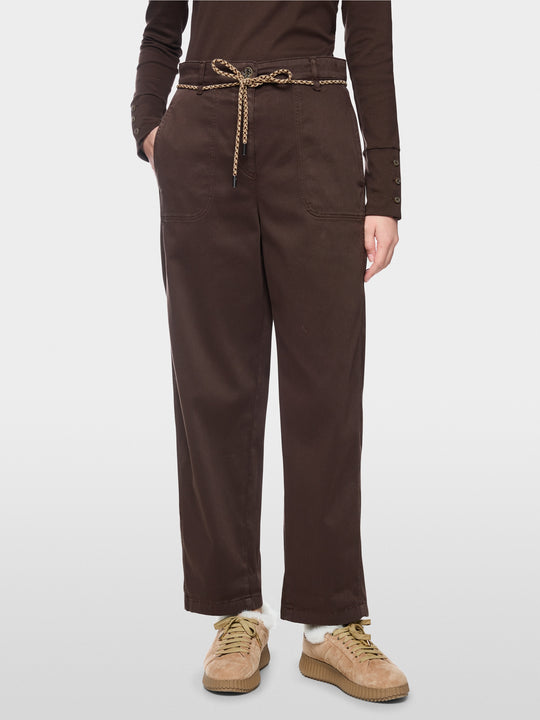 Marc Cain WOKHA wide fit trousers Seal Brown View 5 - Papena UK