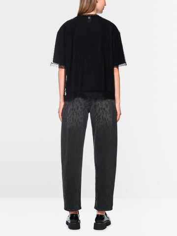 Marc Cain RUMA jeans with leopard print Grey View 2 - Papena UK