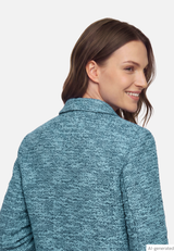 Betty Barclay Bouclé jacket with buttons Petrol/Grey View 7 - Papena UK