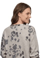 Strickpullover  langarm mit Lurexfaden Beige / Petrol D2