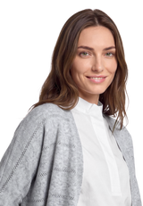 Feinstrickjacke mit Pailletten Light Silver / Melange D1
