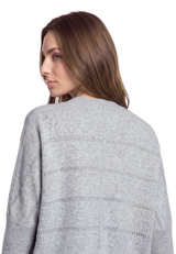 Feinstrickjacke mit Pailletten Light Silver / Melange D2