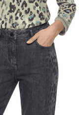 mit Leoprint Barrel Jeans Dark Grey D1