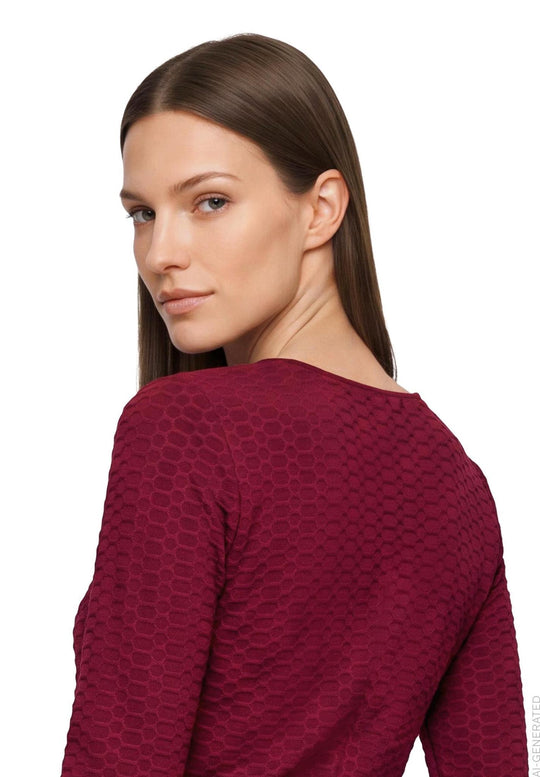 Betty Barclay Basic T-shirt Maroon View 2 - Papena UK