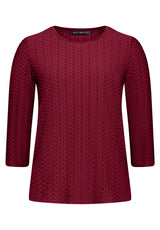 Betty Barclay Basic T-shirt Maroon View 3 - Papena UK