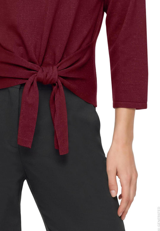 Betty Barclay Knit jumper Maroon View 2 - Papena UK