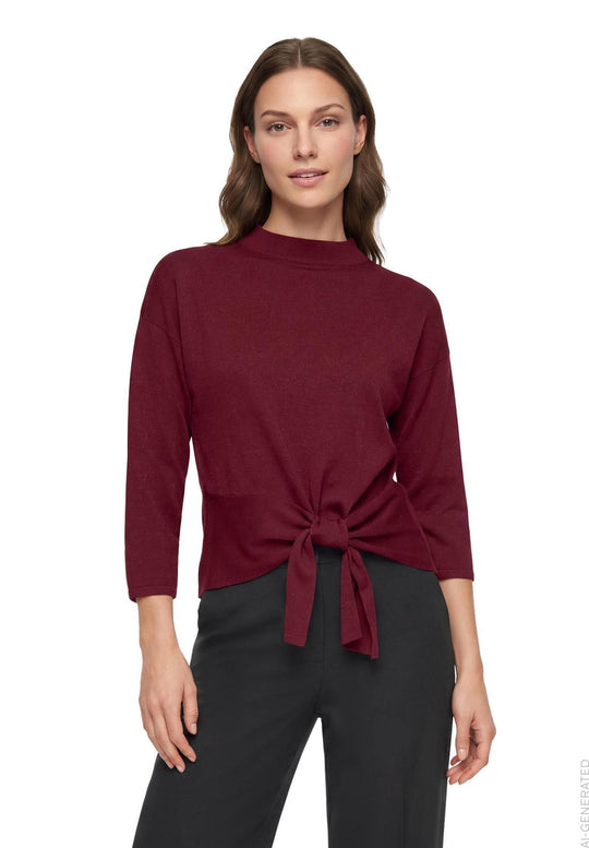 Betty Barclay Knit jumper Maroon View 6 - Papena UK