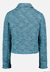 Betty Barclay Bouclé jacket with buttons Petrol/Grey View 3 - Papena UK