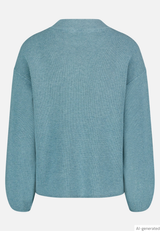 Betty Barclay Stand-Up Collar Knit Jumper Smoky Mint Melange View 5 - Papena UK