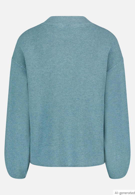 Betty Barclay Stand-Up Collar Knit Jumper Smoky Mint Melange View 5 - Papena UK