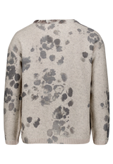 Strickpullover  langarm mit Lurexfaden Beige / Petrol FR
