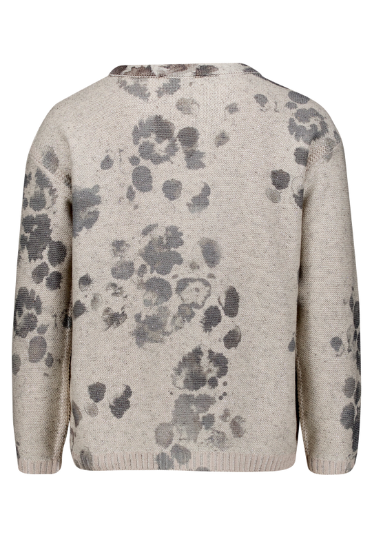 Strickpullover  langarm mit Lurexfaden Beige / Petrol FR