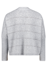 Feinstrickjacke mit Pailletten Light Silver / Melange FR
