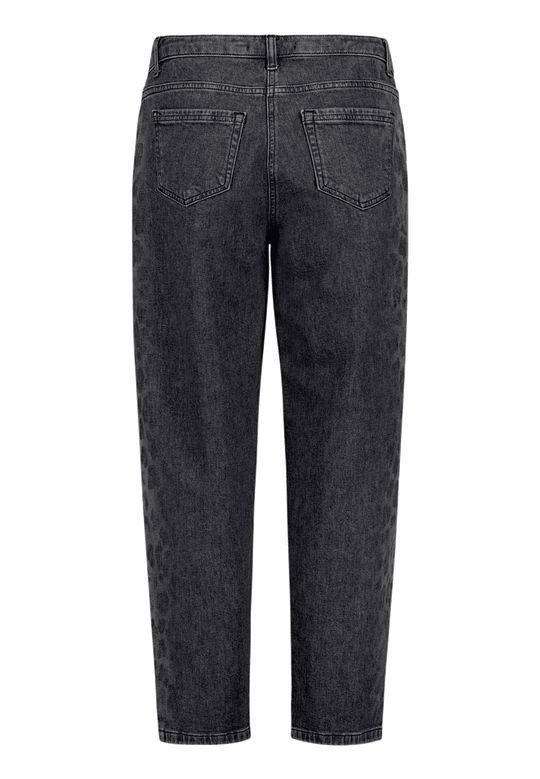 mit Leoprint Barrel Jeans Dark Grey FR