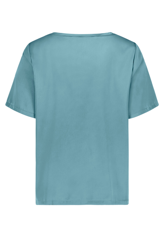 Schlupfbluse mit Rundhalsausschnitt Smoky Mint (Rauchblau) FR