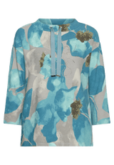 Betty Barclay Floral 3/4 Sleeve Sweatshirt Petrol/Grey View 5 - Papena UK