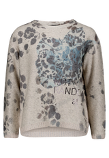 Strickpullover  langarm mit Lurexfaden Beige / Petrol F